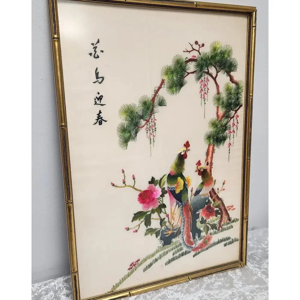 Vintage Wall Handing Colorful Silk Embroidery Design
